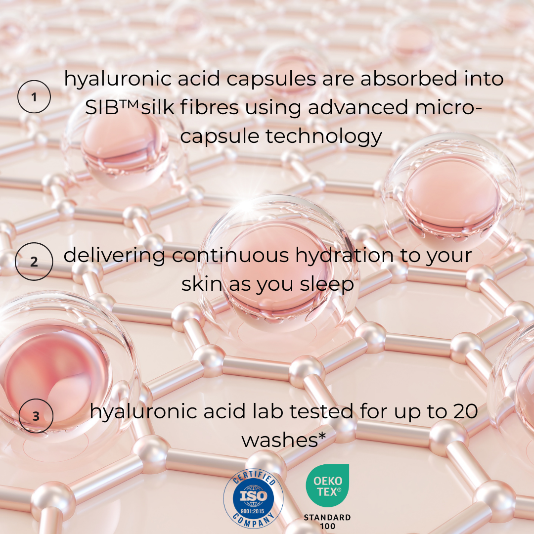 SIB® Hyaluronic acid infused silk pillowcase
