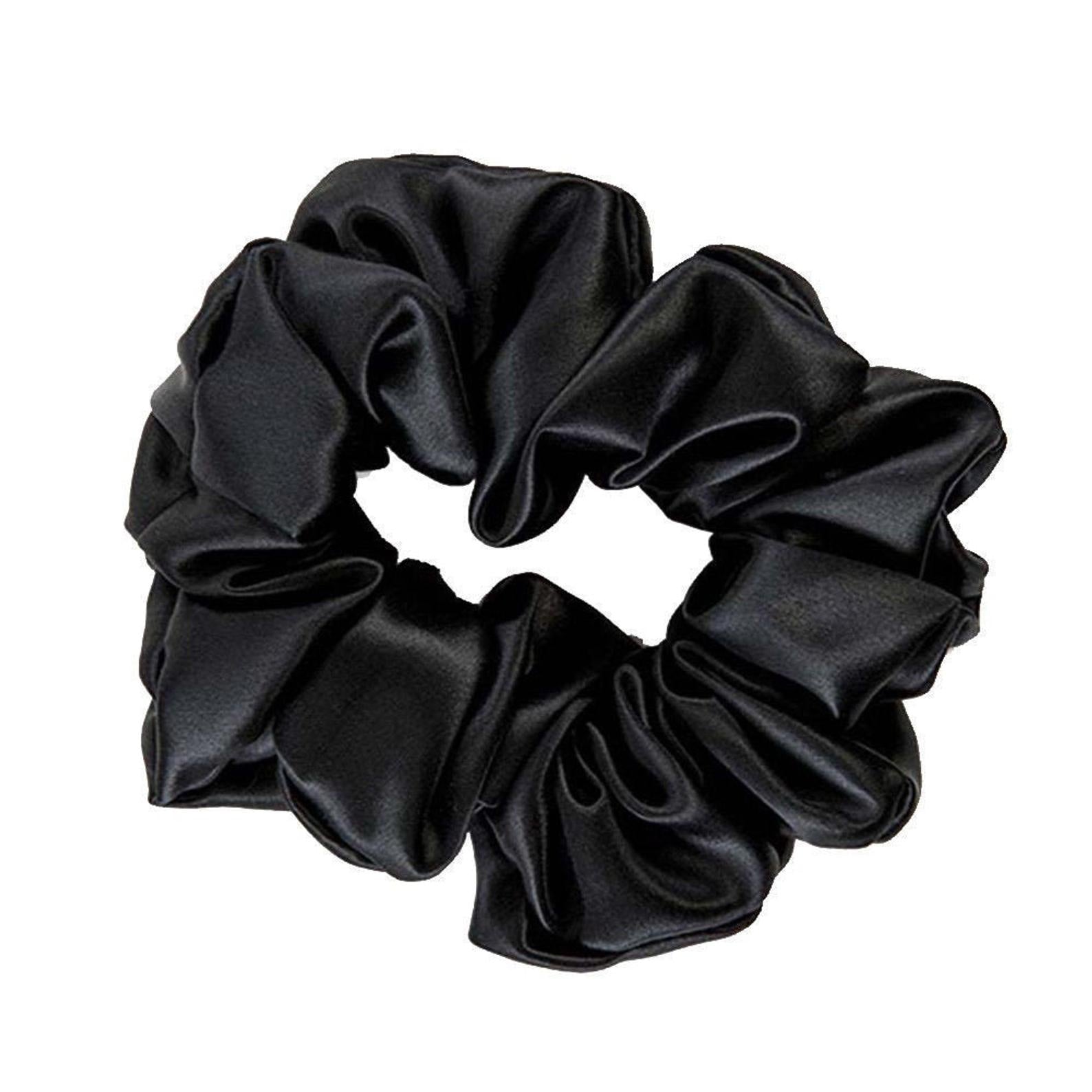Silk scrunchie black thick - Sleep IN Beauty